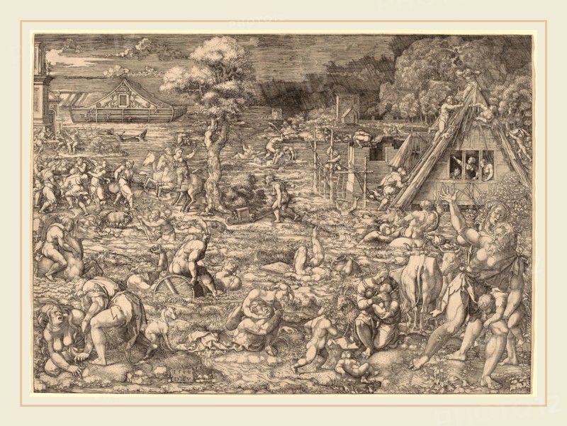 Dirk Jacobsz Vellert (Flemish, active 1511-1544), The Deluge, 1544, etching and engraving