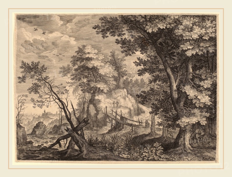 Aegidius Sadeler II after Roelandt Savery (Flemish, c. 1570-1629), Woodland Scene, probably c. 1609, engraving