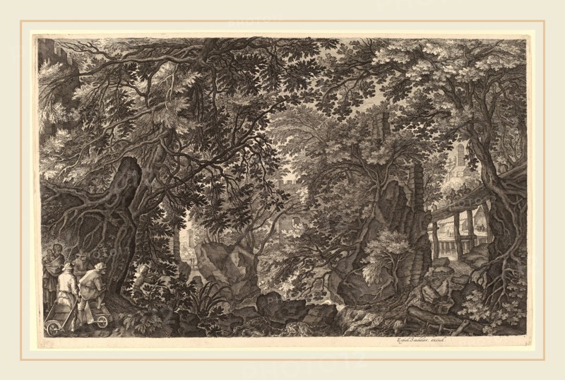 Aegidius Sadeler II after Pieter Stevens (Flemish, c. 1570-1629), River Landscape with a Duck Hunter, engraving