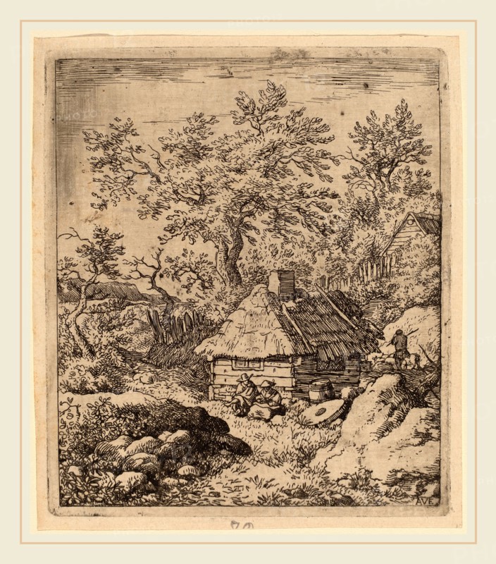 Allart van Everdingen (Dutch, 1621-1675), Landscape with Millstone near a Cask, probably c. 1645-1656, etching