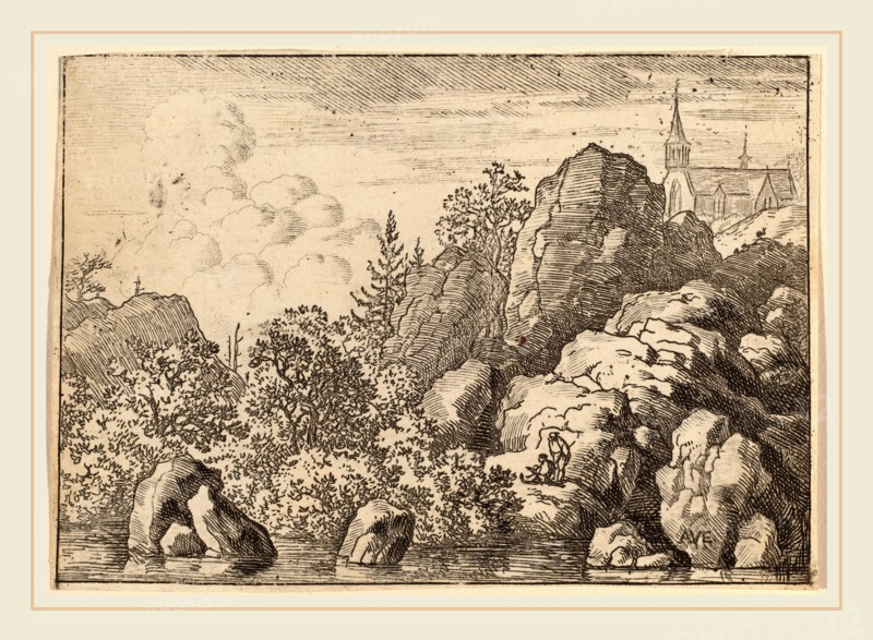 Allart van Everdingen (Dutch, 1621-1675), Church on a Hill, probably c. 1645-1656, etching with engraving