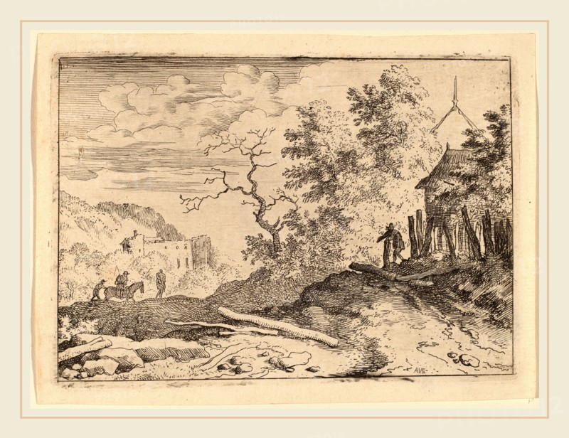 Allart van Everdingen (Dutch, 1621-1675), Hut with the Remains of a Hedge, probably c. 1645-1656, etching