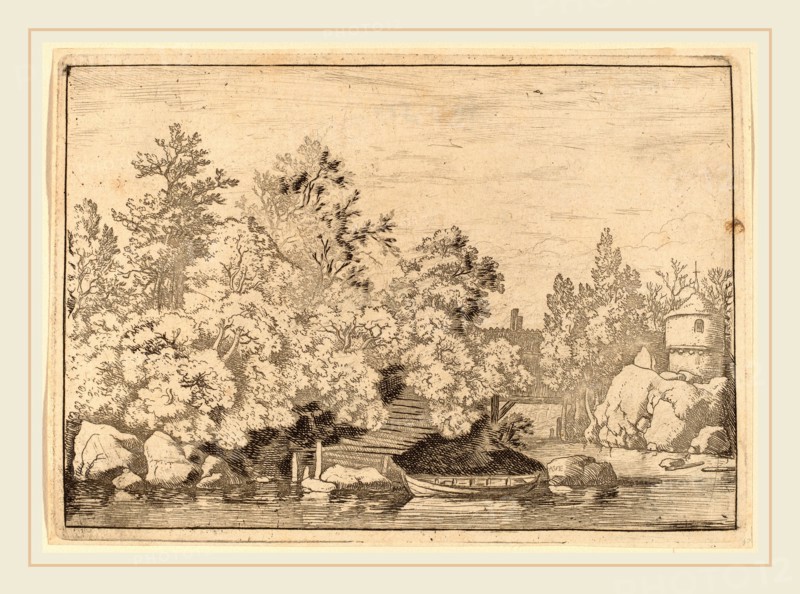 Allart van Everdingen (Dutch, 1621-1675), The Cudgel Dam and Covered Bridge, probably c. 1645-1656, etching with engraving