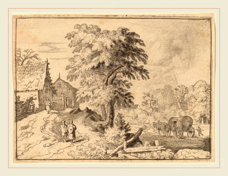Allart van Everdingen (Dutch, 1621-1675), Cart with Two Draft Horses, probably c. 1645-1656, etching