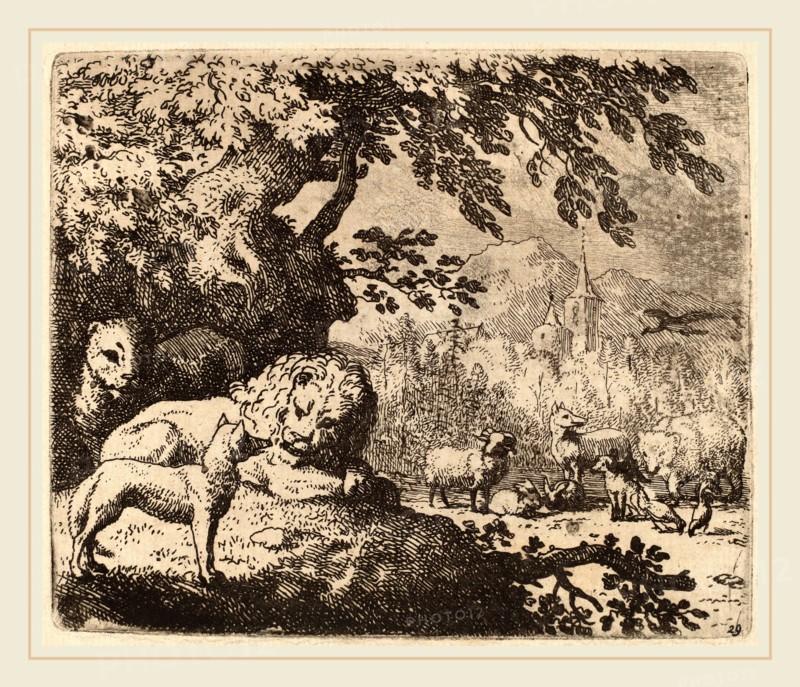 Allart van Everdingen (Dutch, 1621-1675), Reynard in Council with the Lion and Lioness, probably c. 1645-1656, etching
