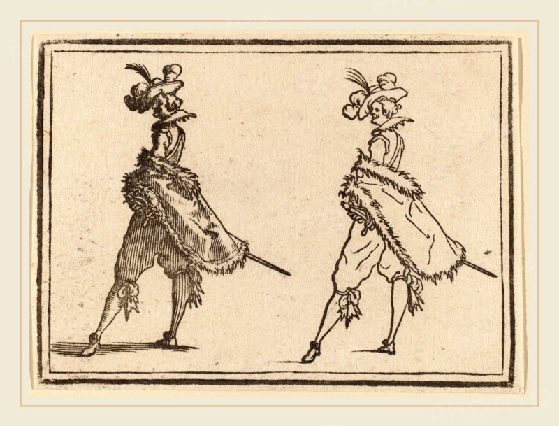Edouard Eckman after Jacques Callot (Flemish, born c. 1600), Gentleman Viewed from the Side, 1621, woodcut