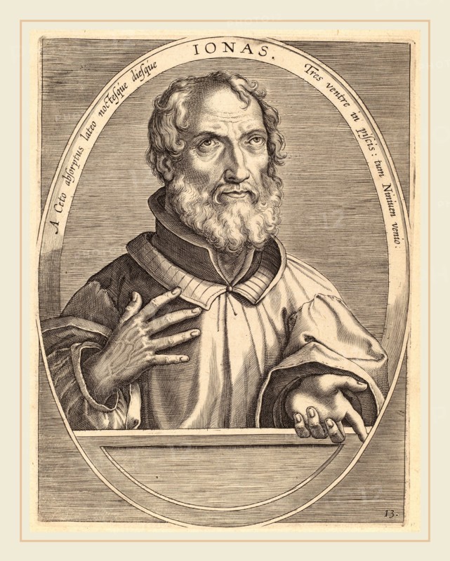 Theodor Galle after Jan van der Straet (Flemish, c. 1571-1633), Ionas, published 1613, engraving on laid paper
