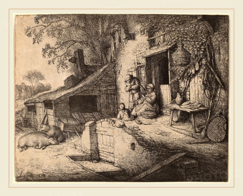 Adriaen van Ostade (Dutch, 1610-1685), The Spinner, 1652, etching