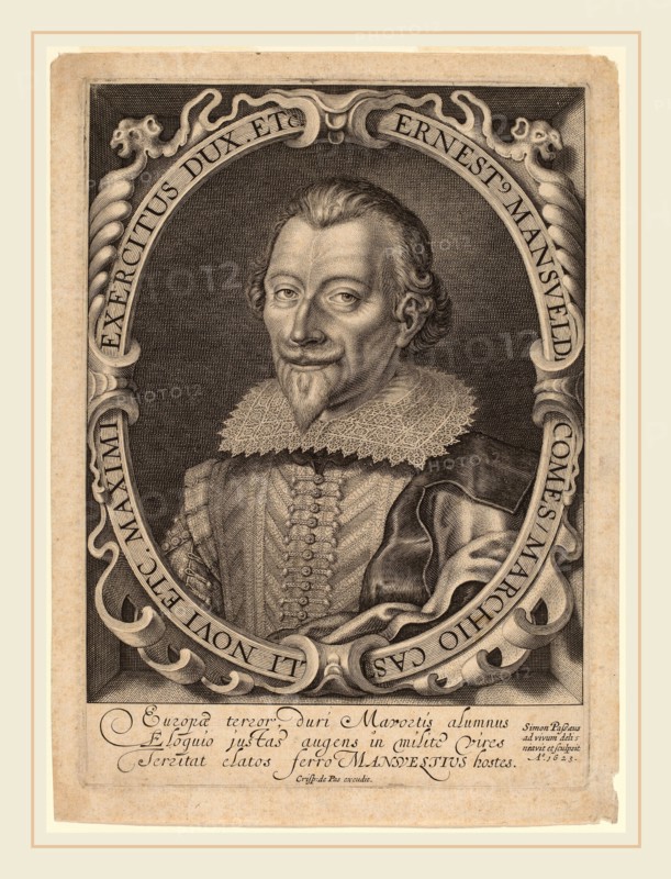 Simon de Passe (German, c. 1595-1647), Count Ernest Mansfeld, 1623, engraving on laid paper