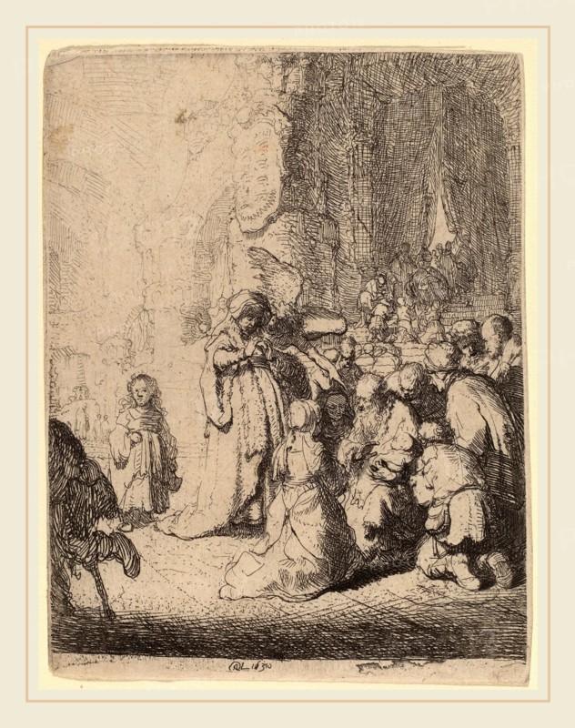 Rembrandt van Rijn (Dutch, 1606-1669), The Presentation in the Temple with the Angel: Small Plate, 1630, etching