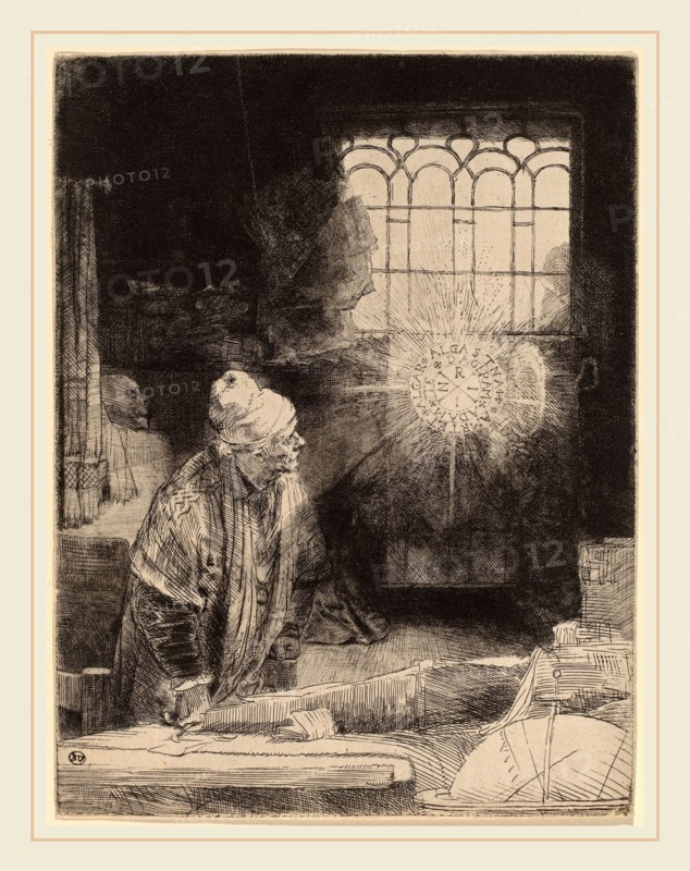 Rembrandt van Rijn (Dutch, 1606-1669), Faust, c. 1652, etching, drypoint and burin on a heavy white paper