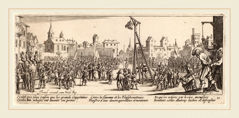 Gerrit van Schagen after Jacques Callot (Dutch, c. 1642-1690 or after), The Strappado, etching and engraving