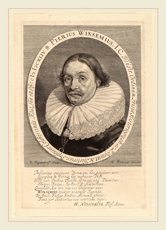 Jonas Suyderhoff (Dutch, c. 1613-1686), Petrus Winsemius, engraving