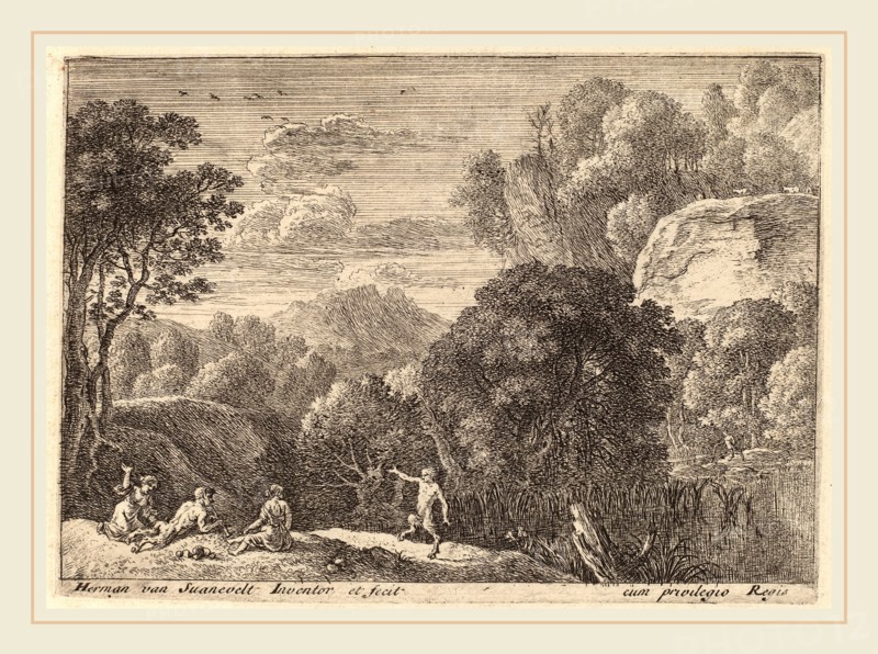 Herman van Swanevelt (Dutch, c. 1600-1655), A Dancing Satyr, etching