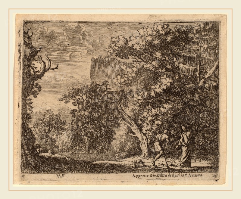 Herman van Swanevelt (Dutch, c. 1600-1655), Temptation of Christ, etching