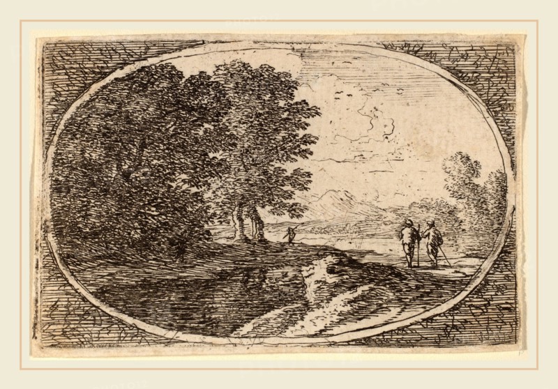 Herman van Swanevelt (Dutch, c. 1600-1655), Three Men Carrying Staffs, etching