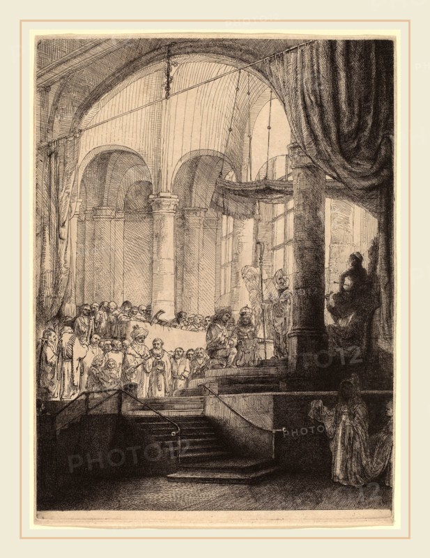 Rembrandt van Rijn (Dutch, 1606-1669), Medea, or the Marriage of Jason and Creusa, 1648, etching, with touches of drypoint, on European (white) paper