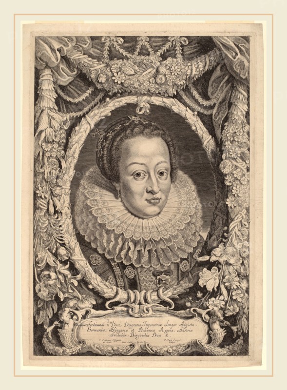 Pieter van Sompel after Pieter Claesz Soutman (Flemish, c. 1600-1643 or after), Eleanora, Wife of Ferdinand II, 1640s, etching and engraving on laid paper