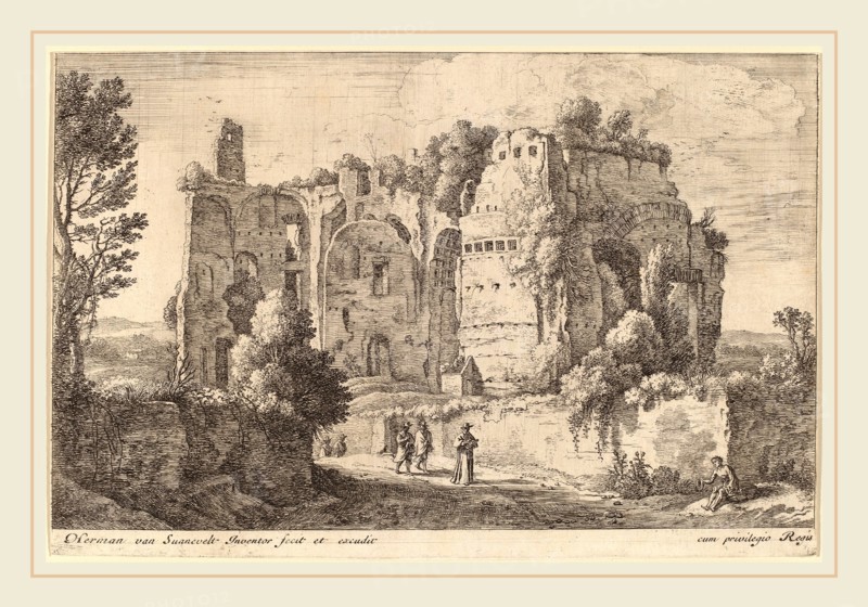 Herman van Swanevelt (Dutch, c. 1600-1655), Landscape with the Cardinal, etching