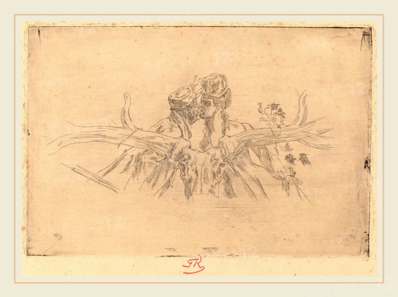 Félicien Rops (Belgian, 1833-1898), The Train of Maris (Le train de Maris), etching