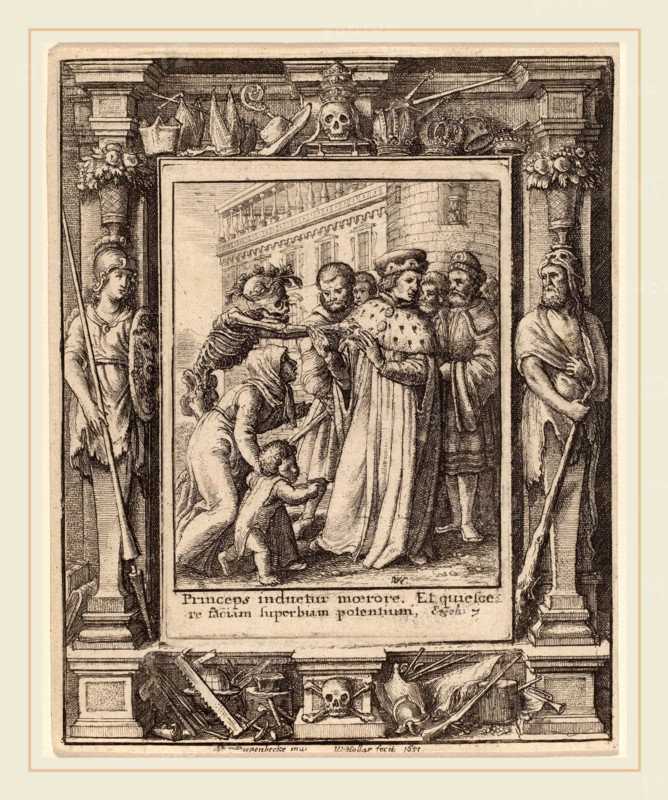 Wenceslaus Hollar after Hans Holbein the Younger after Abraham van Diepenbeeck (Bohemian, 1607-1677), Duke, 1651, etching with border "Minerva and Hercules"