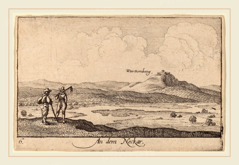 Wenceslaus Hollar (Bohemian, 1607-1677), On the Neckar, 1635, etching