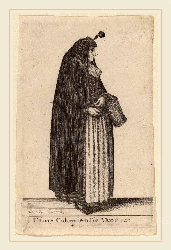 Wenceslaus Hollar (Bohemian, 1607-1677), Ciuis Coloniesis Vxor, 1643, etching