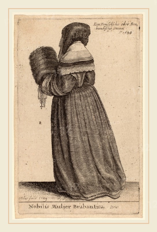 Wenceslaus Hollar (Bohemian, 1607-1677), Nobilis Mulier Brabantica, 1649, etching