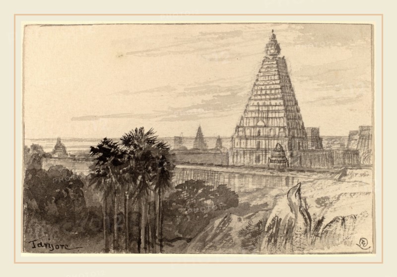 Edward Lear, Tanjore, British, 1812-1888, 1884-1885, brush and gray wash on wove paper