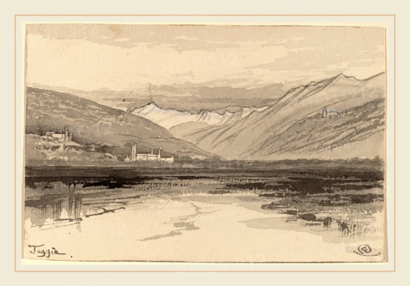 Edward Lear, Taggia, British, 1812-1888, 1884-1885, gray wash with white gouache on wove paper