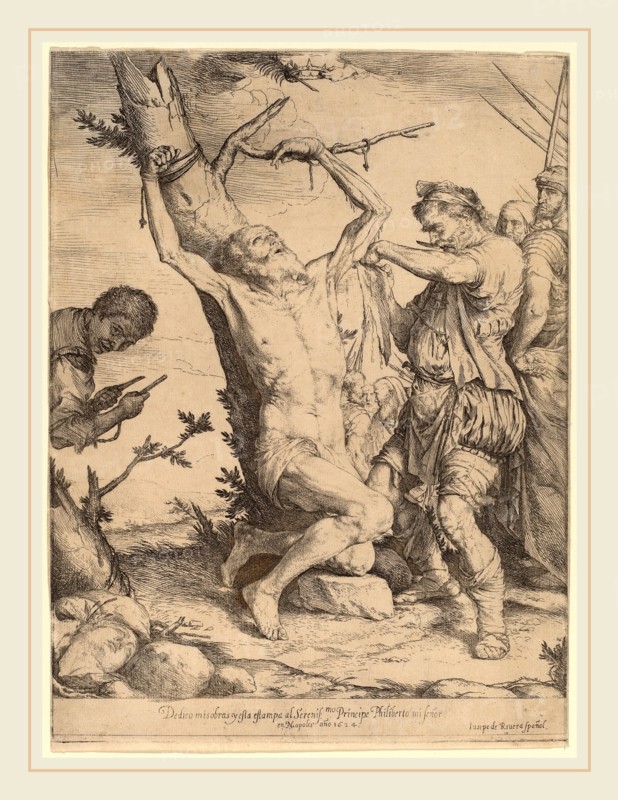 Jusepe de Ribera, The Martyrdom of Saint Bartholomew, Spanish, 1591-1652, 1624, etching and engraving
