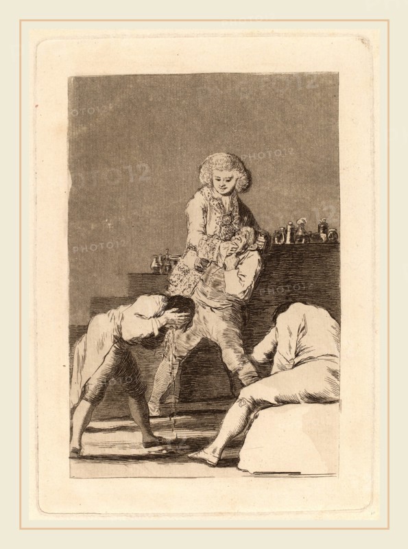 Francisco de Goya, Al Conde Palatino (To the Count Palatine), Spanish, 1746-1828, in or before 1799, etching, aquatint, drypoint and burin [working proof]