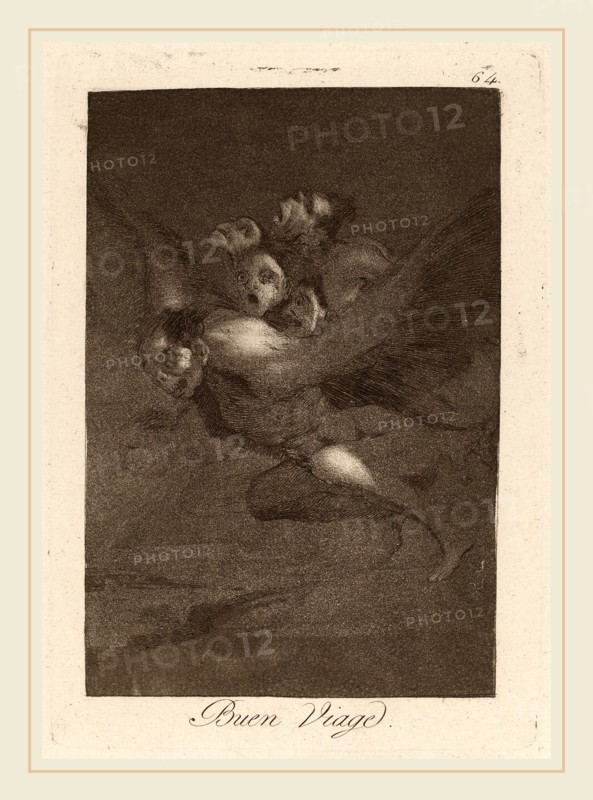 Francisco de Goya, Los caprichos: Buen Viage, Spanish, 1746-1828, published 1799, etching, burnished aquatint, and engraving on laid paper