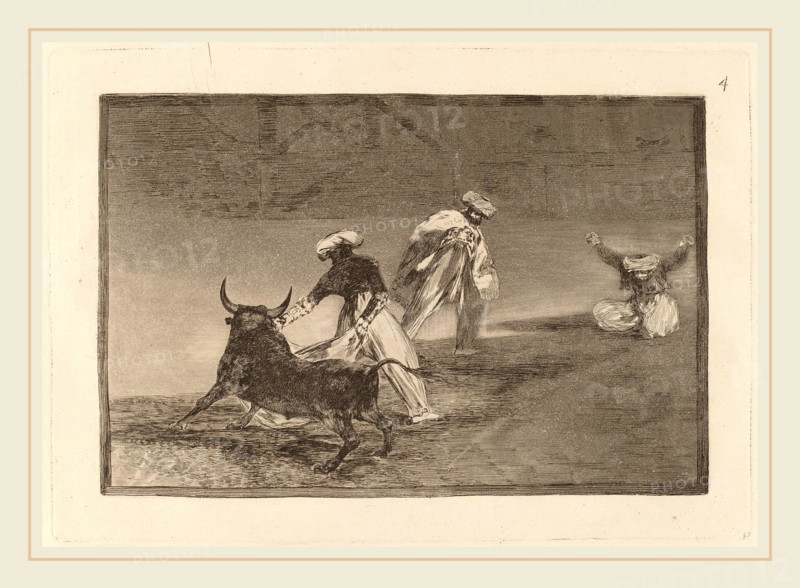 Francisco de Goya, Capean otro encerrado  (They Play Another with the Cape in an Enclosure), Spanish, 1746-1828, in or before 1816, etching, burnished aquatint, drypoint and burin [first edition impression]