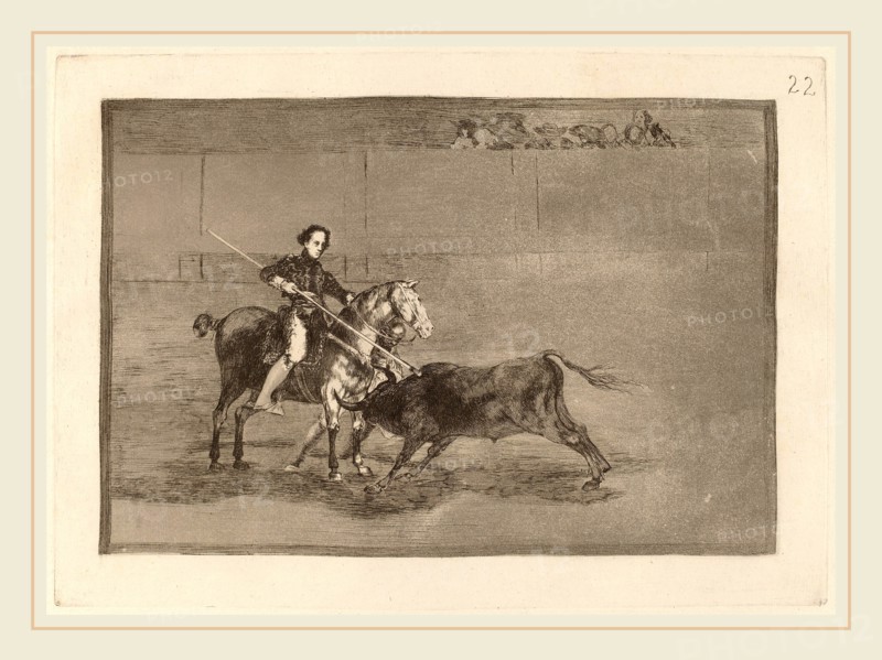 Francisco de Goya, Valor varonil de la celebre Pajuelera en la de Zaragoza (Manly Courage of the Celebrated Pajuelera in the Ring at Saragossa), Spanish, 1746-1828, in or before 1816, etching, burnished aquatint, drypoint and burin [first edition impression]