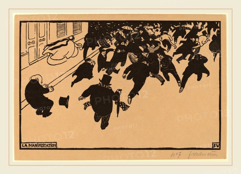 Félix Vallotton, La Manifestation (The Demonstration), Swiss, 1865-1925, 1893, woodcut