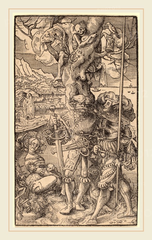 Urs Graf I, Two Mercenaries and a Woman, Swiss, c. 1485-1527-1529, 1524, woodcut