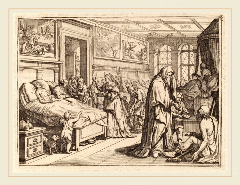 Conrad Meyer, Caring for the Ill, Swiss, 1618-1689, etching with engraving on laid paper