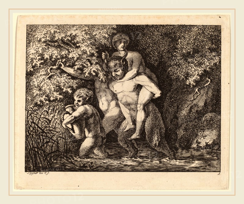 Salomon Gessner, Satyr Carrying a Nymph, Swiss, 1730-1788, 1769-1771, etching on laid paper