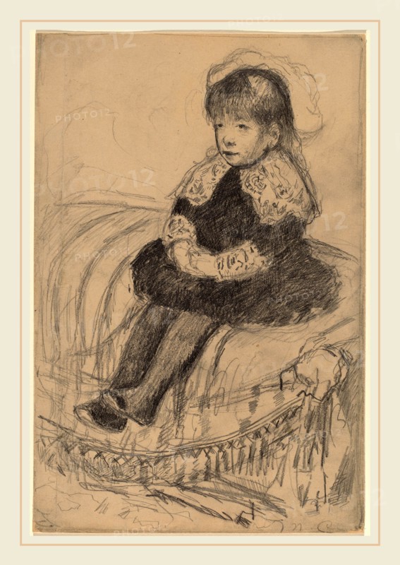 Mary Cassatt, Child Seated on a Sofa, American, 1844-1926, c. 1883, graphite