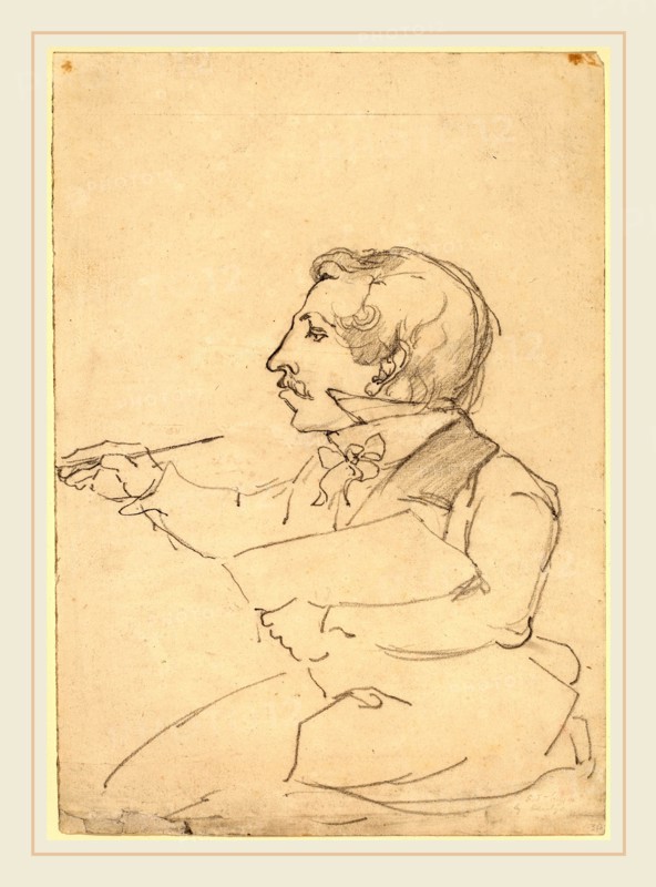 Emanuel Gottlieb Leutze, Eastman Johnson Sketching, American, 1816-1868, c. 1849-1851, graphite and touches of black chalk on wove paper