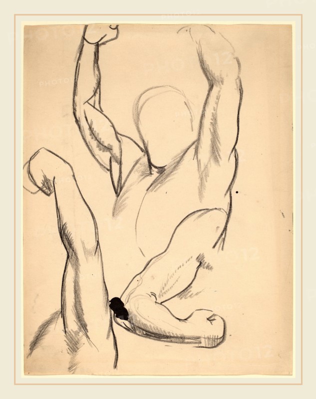 George Bellows, Arms of a Boxer, American, 1882-1925, 1916, black chalk on wove paper