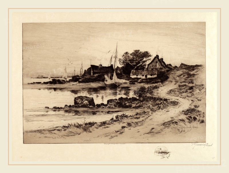 William Goodrich Beal, Old Gloucester Shore, American, active 1880-1892, 1888, etching with drypoint