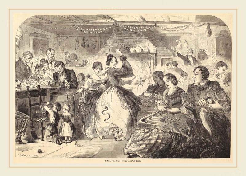 after Winslow Homer, Fall Games-The Apple-Bee, published 1859, wood engraving