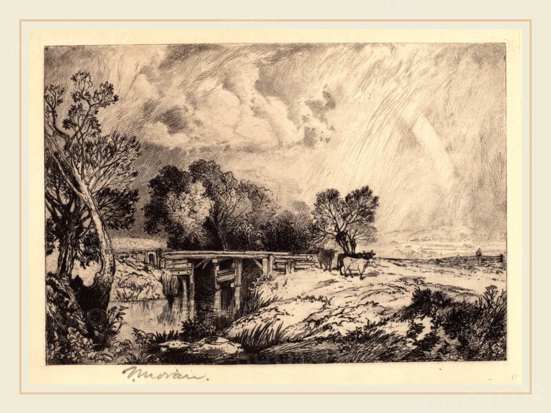 Thomas Moran, A Rustic Bridge, American, 1837-1926, 1879, etching