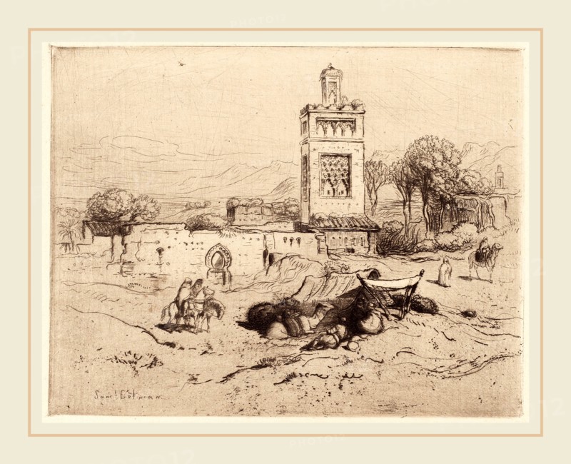 Samuel Colman, Ruins of a Mosque, Tlemciem, Algeria, American, 1832-1920, 1887, etching