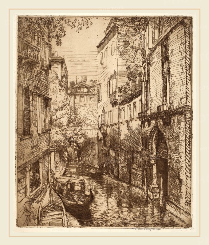 Donald Shaw MacLaughlan, Rio delle Verona, Venice, Canadian, 1876-1938, 1912, etching