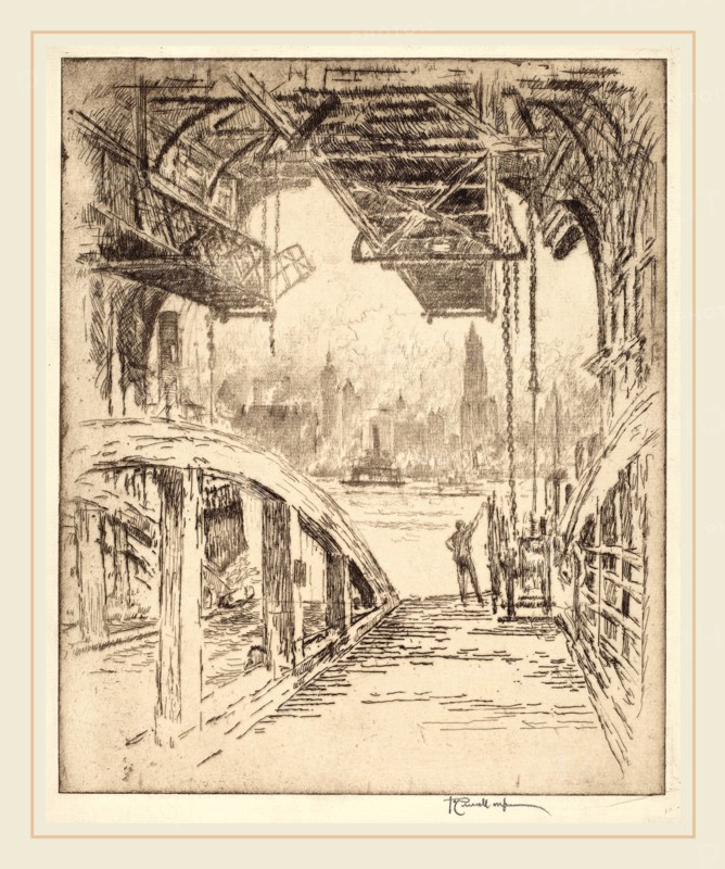 Joseph Pennell, The Ferry House, American, 1857-1926, 1919, etching