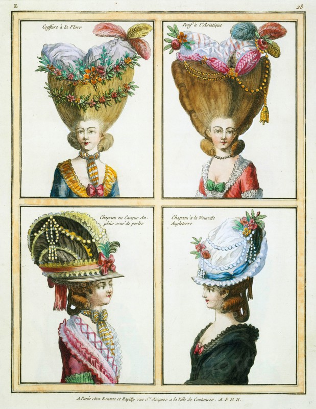 Various Artists, Galerie des modes et costumes francais  (volume I), published 1778-1780, bound volume with 198 hand-colored and black and white etchings and engravings