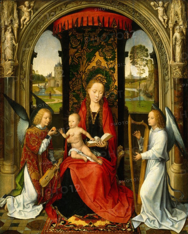 Hans Memling, Madonna and Child with Angels, Netherlandish, active c. 1465-1494, after 1479, oil on panel